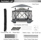 COBIZI 12x12 FT Pop Up Canopy Stargazing Tent, Gazebos On Clearance with Removable Roof,Instant Screened in Gazebo, Screen Tents Portable carpas para Patio for Outdoor Camping,Backyard, Garden,Gray
