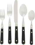 Ginkgo International Le Prix Stainless Steel Dishwasher-safe 30piece flatware set, Service for 6, Black,22707