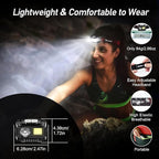 Blukar LED Headlamp Rechargeable,2000L High Lumen Super Bright Dimmable Headlight Flashlight with Motion Sensor- 8 Modes,Spotlight&Floodlight,IPX5 Waterproof for Camping,Hiking,Running,Fishing