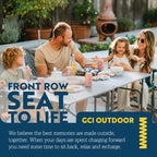 GCI OUTDOOR Slim-Fold Table | Portable Outdoor 4 Person Dining Table, Heat Resistant Aluminum Tabletop, Perfect for Barbecues, Camping, Picnics & Tailgating