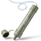 Survival Water Filter Straw - Portable Personal Water Purifier for Hiking, Camping & Bug Out Bag | Tactical Emergency Preparedness Gear, Wilderness Backpacking & Life Saving Equipment(2, Green)