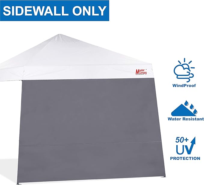 MASTERCANOPY SunWall Canopy Sidewall for 10x10 Slant Leg Canopy Tent, 1 Pack Sidewall Only (Gray)