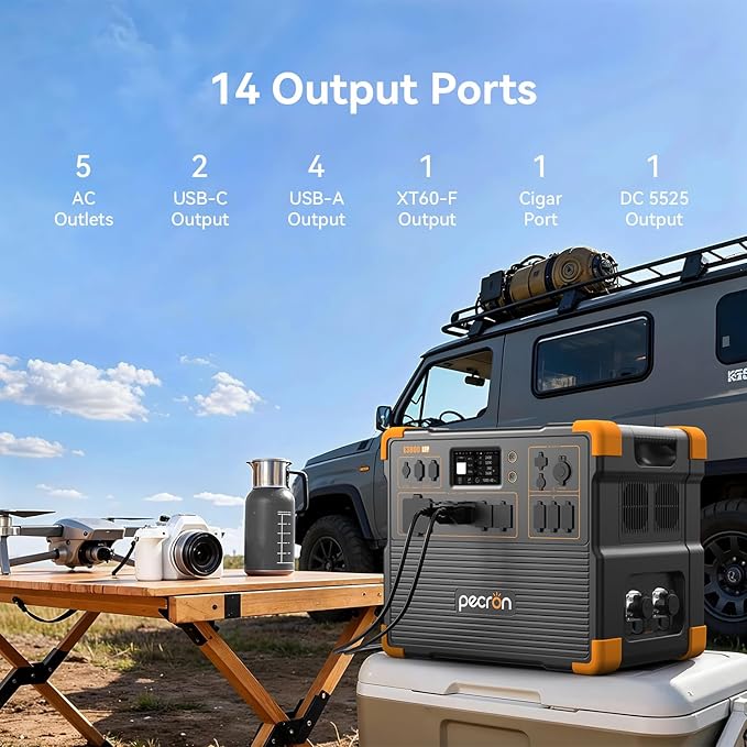 PECRON 7680Wh Portable Power Station, E3800 LFP with 3840Wh Extra Battery, 4200W Solar Generator, LiFePO4 Battery Backup Power Station, Fast Charging for Home Emergency, Camping, RV & Off-Grid Living