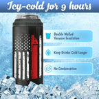 winorax Truck Driver Gifts Trucker Tumbler 4-in-1 Can Cooler American Flag Design 12oz Stainless Steel Insulated Tumblers Coffee Travel Mug Cup With Lid For Dad Truck Lovers Drivers Truckers Driver
