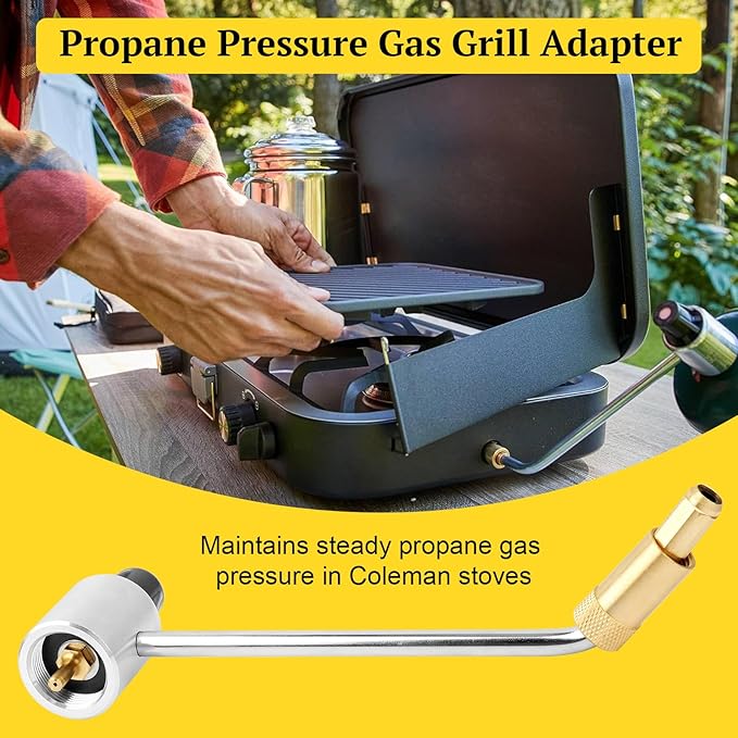 OJP 5430 Gas Stove Pressure Regulator Compatible with Most Coleman Stoves & Grills and Fold N Go Stoves, Camping Stove Propane Adapter with Regulator for Maintains Stable Propane Gas Pressure