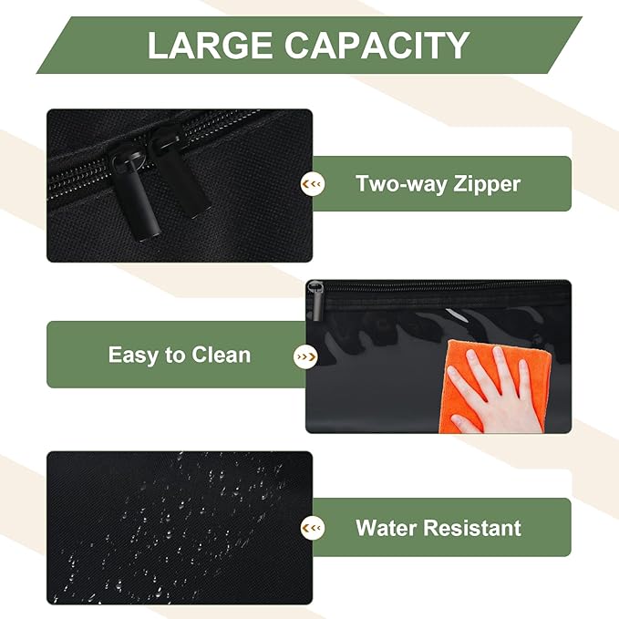 22" Upgraded Grill Tools Storage Bag, BBQ Utensil Holder with Pockets, Carry Bag for Outdoor Camping & Hiking BBQ, Gift for Men