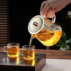 Glass Teapot 18.6oz/550ml, Tea Pot with Removable Infusers for Loose Tea, Borosilicate Glass Tea Kettle Tea Maker Stovetop for Camping, Tea Infuser for Loose Leaf Tea Travel