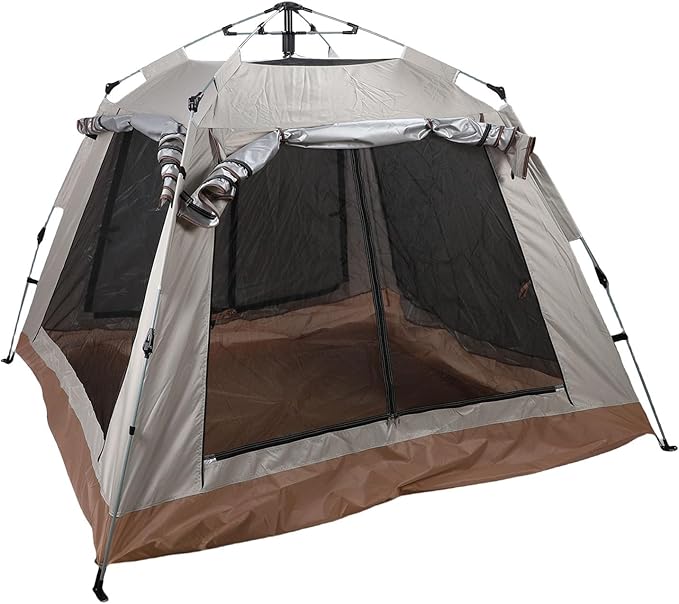 Pop Up Camping Tent, Automatic Setup Sun Protection Tent with Removable Rain Fly and Carry Bag, for Family Outdoor Camping Backpacking Hiking