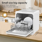 Portable Dishwashers for Camping and Home with 5l Water Tank, Hose, LED Light, 10 Wash Programs, Baby Care Mode, Dual Water Supply and 1h Hot Air Drying