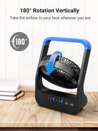 Gazeled Battery Operated Fan, Camping Fan Battery Powered, Super Long Lasting, 5'' Portable D-Cell Battery Powered Desk Fan with Timer, 3 Speeds, Quiet, 180° Rotation, for Office,Bedroom,Outdoor, F24