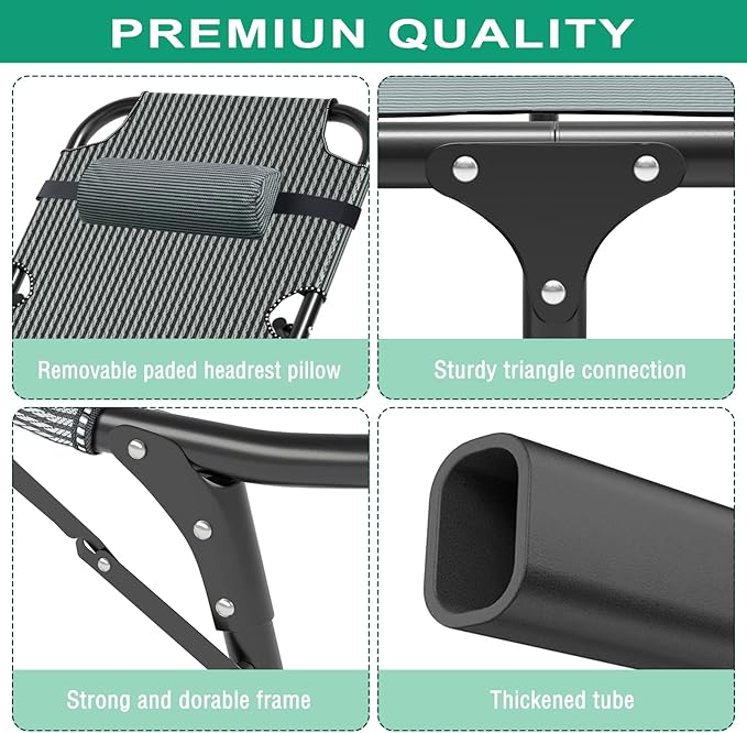 NAIZEA Folding Camping Cots,Adjustable 4-Gear Sleeping Cots for Adults,Foldable Cot Bed, Folding Chaise Lounge Chair,Portable Reclining Chair for Beach Lawn Camping Pool,Sunbathing Chairs
