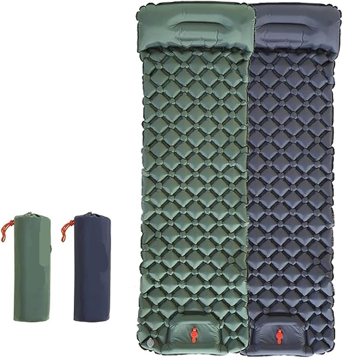 Inflatable Camping Mats Air Mattress with Pillow, Self-Inflating Sleeping Pad, Portable Outdoor Tourist Mat for Hiking Climbing Backpacking Tent(Navy)