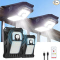 Solar Motion Sensor Lights Outdoor, Clip on Solar Lights Outdoor Waterproof, High Bright Solar Powered Security Lights for Outside Fence Chain Link Camping (2, 118 LED)