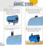 Barrel Stove Kit – Perfect for Wood Stove Kit for 55 Gallon Drum - Barrel Stove Door - Fire Wood Camp Stove Kit for Emergency Heating & Cooking