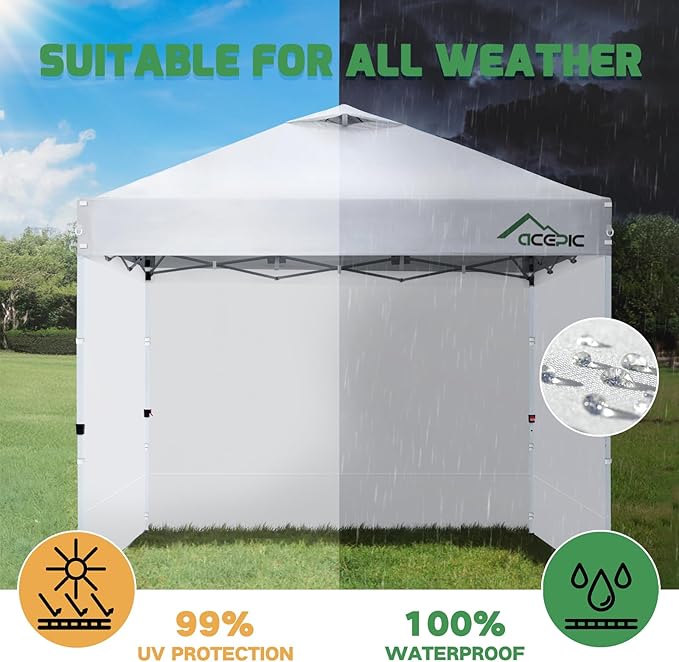 Sidewalls for 10x10 Pop Up Canopy, 210D Polyester Waterproof Canopy Sidewalls with UV Protection, Sunwall Only (Dusk Gray, 10 * 10ft 3PCS)