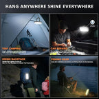 Camping Lantern LED Rechargeable - up to 120+ Hours, 10000mAh Portable Camping Lights with Redlight &12 Light Modes, LCD Display, Dimmable, Waterproof, Camping Lanterns for Power Outages, Hurricane