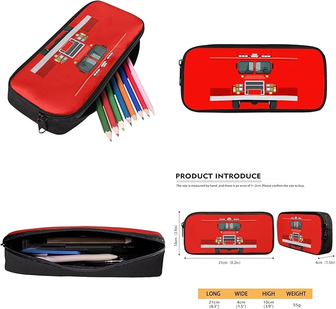 Backpack for Boys with Lunch Box Fire Engine Elementary School Backpack for Boys Large Capacity 4-in-1 Set for Primary Kids Casual Daypack Tote Bags