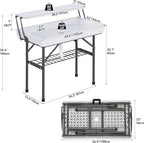 YITAHOME Two-Tier Ice Table, 4FT Folding Ice Cooler Table with Drain and Detachable Skirt, Portable Ice Table for Parties, Picnics, Camping, Weddings, BBQs