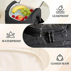 Lunch Bag for Women Soft,Reusable Lightweight Lunch Cooler with Straps,Leakproof Lunch Box for Work Picnic Camping Beach,Black