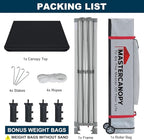 MASTERCANOPY Pop Up Canopy Tent Commercial Grade 10x15 Instant Shelter (Black)