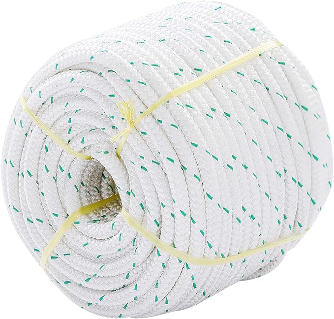 Giantex 3/7" Double Braid Polyester Rope, 150 ft Heavy Duty Utility Ropes for Tie, Pull, Swing, and Knot, High Strength Outdoor Rope w/ 5953 lbs Breaking Strength, White