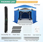 COBIZI 12x12 FT Pop Up Canopy Extendable Tent, Gazebos On Clearance with Removable Roof, Screened in Gazebo,Screen Tents Portable carpas para Patio for Outdoor Camping,Backyard,Garden, Blue(Upgraded)