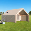 SPECRAFT Canvas Bell Yurt Tents & Inflatable Tent for Camping, Waterproof Glamping Tent with Stove Jack, Breathable Mesh, Snowproofing Spacious 4-Season Family Shelter for Outdoor, Camping, Parties