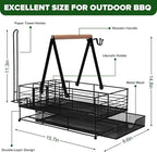 Grill Caddy, BBQ Caddy with Paper Towel Holder, Blackstone Griddle Organizer, Plate and Utensil Holder Organizer for Outdoor Grill, Picnic, Camping, Condiment Storage for Kitchen Counter