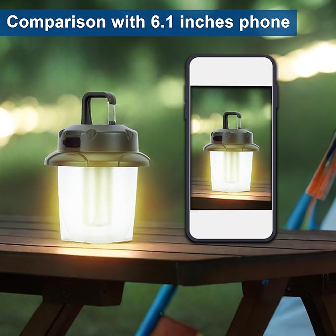 Mini LED Camping Lights for Tent Lights Portable Camping Lantern Rechargeable Outdoor Flashlight Battery Powered,450LM Camp Accessories for Hiking Backpacking Emergency Outage(Green)