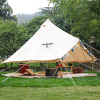 MC TOMOUNT Canvas Tent Bell Tent Yurt with Stove Jack Zipped Removable Floor for Glamping Truck Car Camping