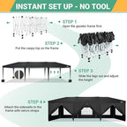 COBIZI 10x30 Canopy Party Tent with 8 Walls 10x30 Pop Up Canopy for Parties Waterproof UPF 50+ Outdoor Commercial Event Tent for Party Backyard Gazebo Canopy with Sidewalls & Sandbags(Black,10x30ft