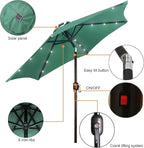 Blissun 7.5 ft Solar Umbrella, 18 LED Lighted Patio Umbrella, Table Market Umbrella