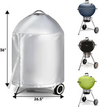 iCOVER Grill Cover for Weber 22 Inch Charcoal Kettle- Heavy Duty Waterproof BBQ Cover for Weber Char-Broil 22 Inch Charcoal Kettle Grills, Silver