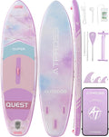 10'6''x33''Inflatable Stand Up Paddle Board, 400lbs Extra Wide Stand Up Paddleboard with Kayak Seat, Anti-Slip EVA Deck Premium SUP Accessories Kit, Non-Slip Stable Deck Boat for Yoga Fishing Surf
