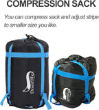 Desert & Fox Cotton Flannel Sleeping Bags with Pillow, 4 Season Warm & Cold Weather Envelope Compression Sack, Lightweight & Portable Backpacking Sleeping Bag for Outdoor Camping, Hiking, Traveling