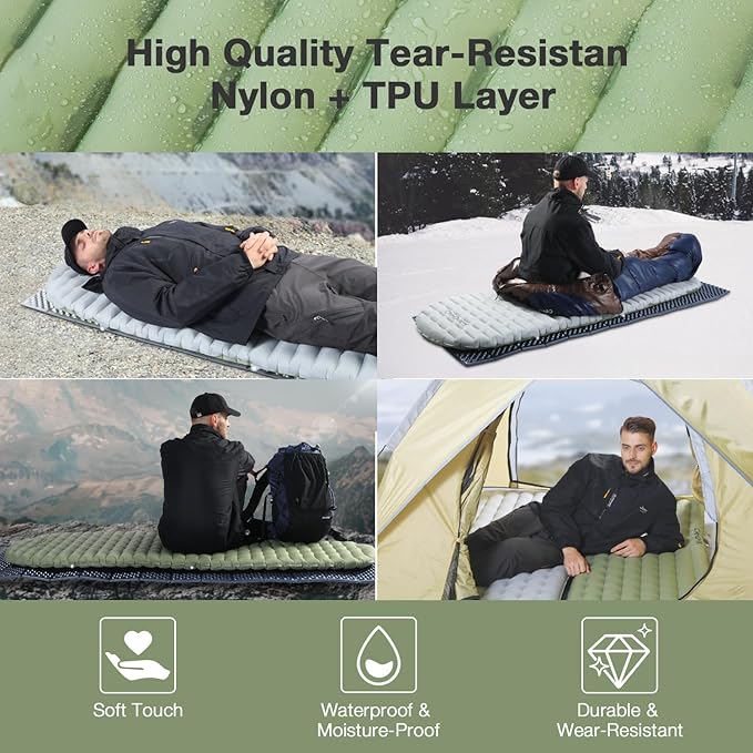 Self Inflating Sleeping Pad for Camping with Inflating Bag, Compact Lightweight Camping Mat, Outdoor Backpacking Hiking Traveling Airpad Camping Air Mattres