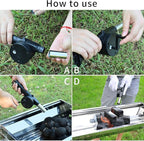 PLIAVAON BBQ Fan Air Blower Fast Fire Starter Portable Mini Manual Hand Crank for Outdoor Picnic Camping Cooking Barbecue Charcoal Grills Stove Accessories (A)