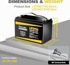 12V 100Ah LiFePO4 Battery - Small RV Battery with 100A BMS, 15000+ Deep Cycles, Solar Energy Storage, Lithium Phosphate Batteries for Home Motor, Travel Trailer, Camping, Off-Grid Power (4PC)