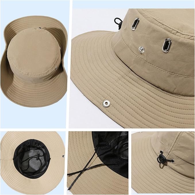 30L Foldable Backpack & Bucket Hat 2 In 1 Combo, Lightweight packable Travel and Fisherman Hat Set, Compact Collapsible Daypack with Sun Hat (Gray)