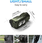 WUBEN E7 1800 Lumen Rechargeable Mini Flashlight with Magnet - Super Bright 6 Modes ArmyGreen EDC Flashlight, Typ-C Rechargeable LED; IP68 Pocket Flashlight for Headlamp Use, Rescue, Camping