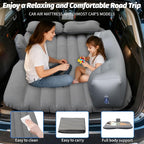 Inflatable Car Air Mattress Back Seat Bed with Air Pump,53 "x 32.6" Portable Thickened Car Travel Camping Sleeping Air Mattress Blow Up Bed for Car Universal SUV