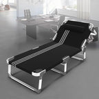 Aluminum Alloy Frame Camping Cot, Portable Folding Bed with Mattress, 5-Position Folding Chaise Lounge Chair for Indoor Outdoor