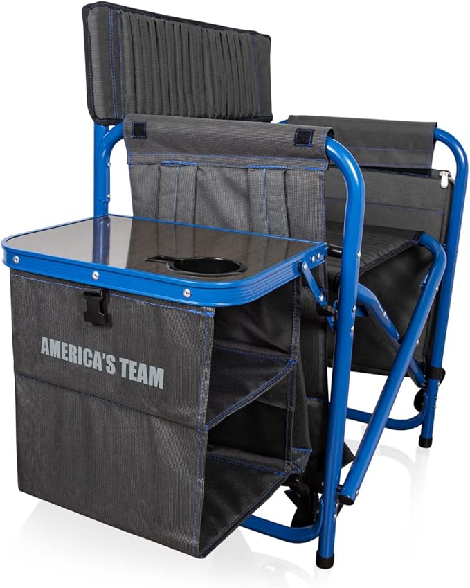 Picnic TIME NFL Unisex-Adult NFL Fusion Camping Chair with Side Table and Soft Cooler, Beach Chair for Adults, Lawn Chair