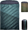 Teton Mammoth Queen Size Double Sleeping Bag- A Warm Bag The Whole Family can Enjoy – Great for Camping, Hunting and Base Camp. Compression Sack Included