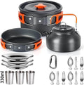 Camping Cooking Set Cookware Travel Tableware Outdoor Picnic Teapot for 2-3 Peaple Non-Stick Pots Assorted Sets