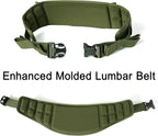 Military ALICE Pack Large Size with 2pcs Support Shelf – Tactical Rucksack with Expandable Straps, Aluminum Quick-Release Buckles, and Enhanced Waist Support – US Logo, Army Green
