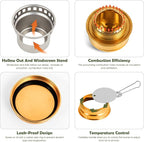 2 In 1 Mini Alcohol Stove For Camping, Portable Alcohol Burner With Stainless Steel Cross Stand, Storage Bag, Lightweight Tiny Brass Stove For Backpacking Emergency Outdoor Coffee