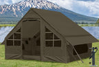 Inflatable Tents for Camping with Stove Jack, 2/4/6/8 Person Easy Setup Blow Up Tents for 4 Seasons Waterproof Inflatable Camping Tent with Awning, Air House Glamping Tents for Camping Adult