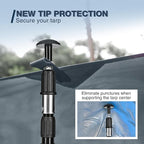 REDCAMP Aluminum Adjustable Camping Tarp Poles, Set of 4, 36in to 90in Telescoping Lightweight Waterproof Tent Poles, Multi-Purpose Extension Paint Roller/Gutter Cleaning/Duster Pole, Black