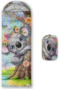 AILONEN Kawaii Panda Sleeping Bags,Lightweight & Waterproof,3 Season Warm & Cool Weather,Dreamy Purple Flower Animal Themed Sleeping Bags for Boys,Girls,Kids,Adults Travelling,Outdoors